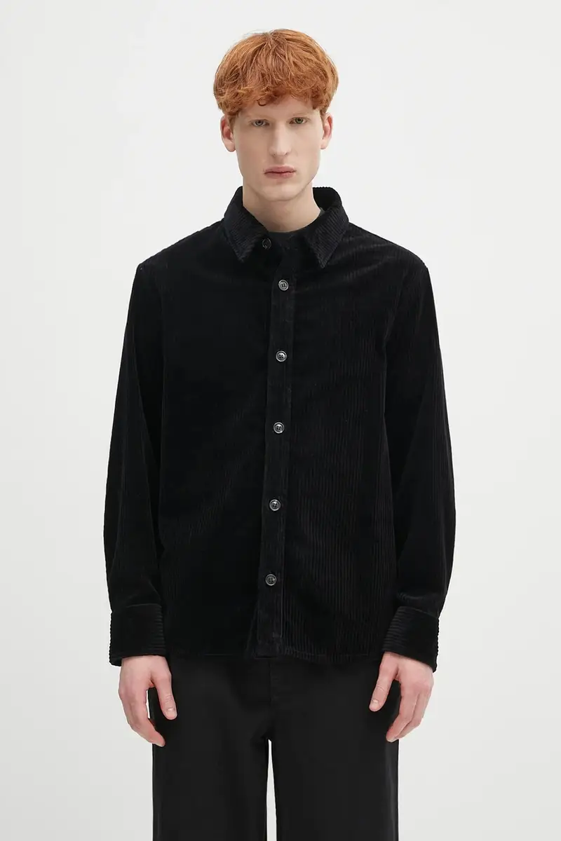 . camicia in velluto a coste surchemise boris uomo colore nero COHDW.H02811