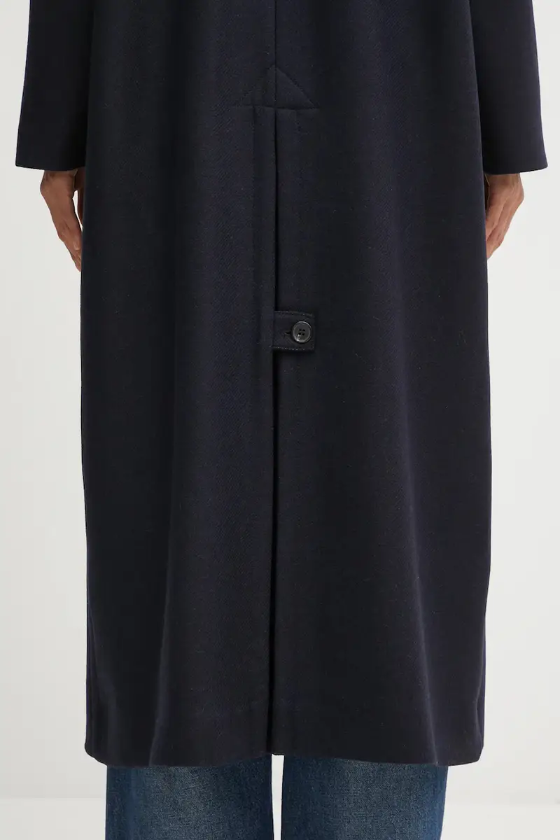 cappotto con lana Manteau Gaia colore blu navy WVBEB.F01533 miniatura 5