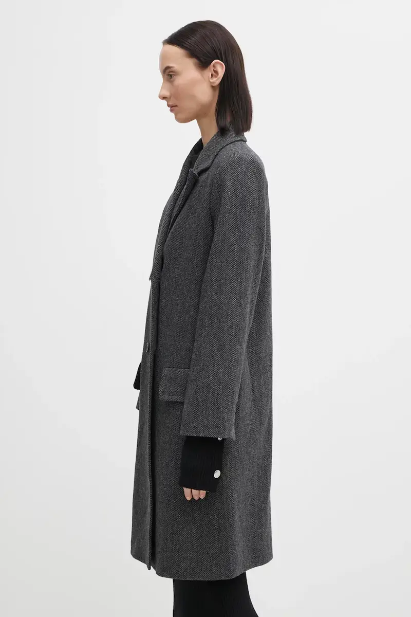 cappotto con lana Manteau Ginny colore grigio WOARA.F01545 miniatura 2