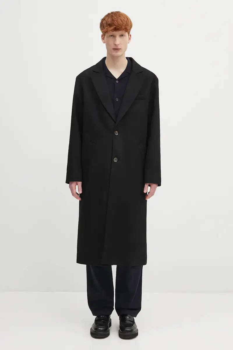 . cappotto in lana Manteau Charles colore nero WOAJS.H01543