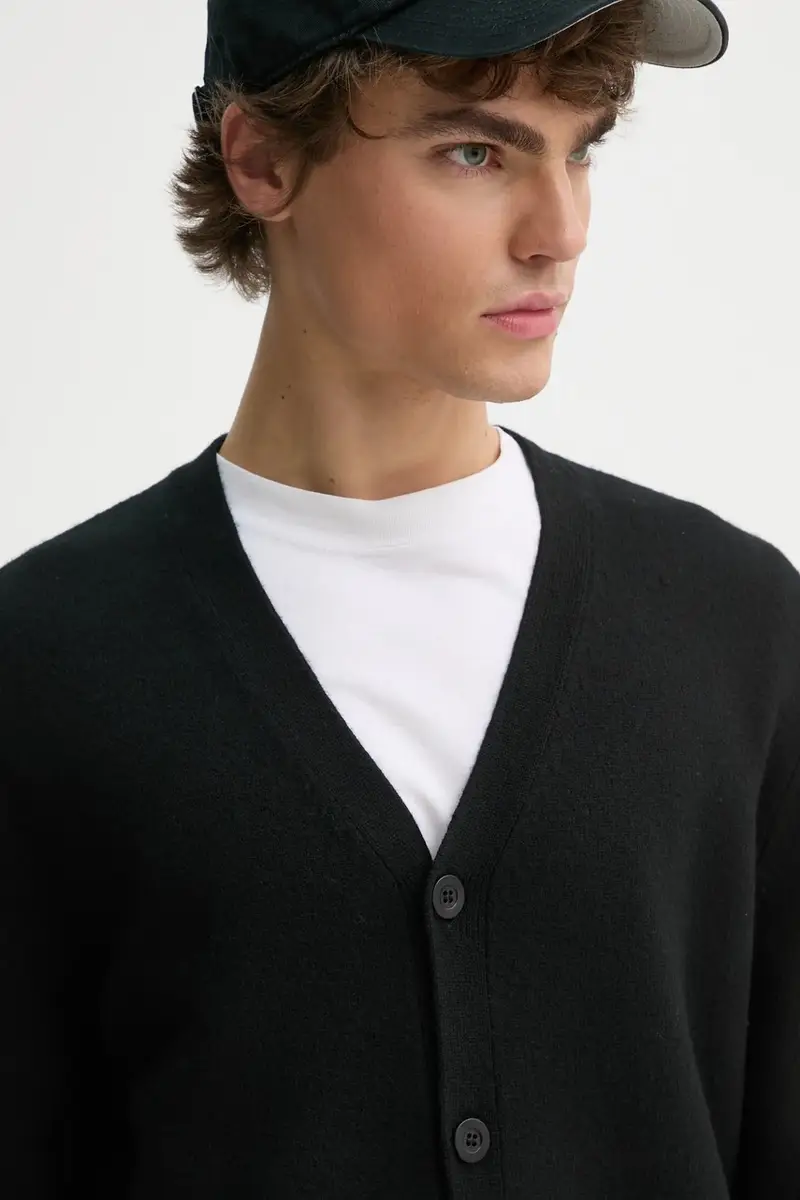 cardigan in lana kenny colore nero WVBDK.H22305 miniatura 4