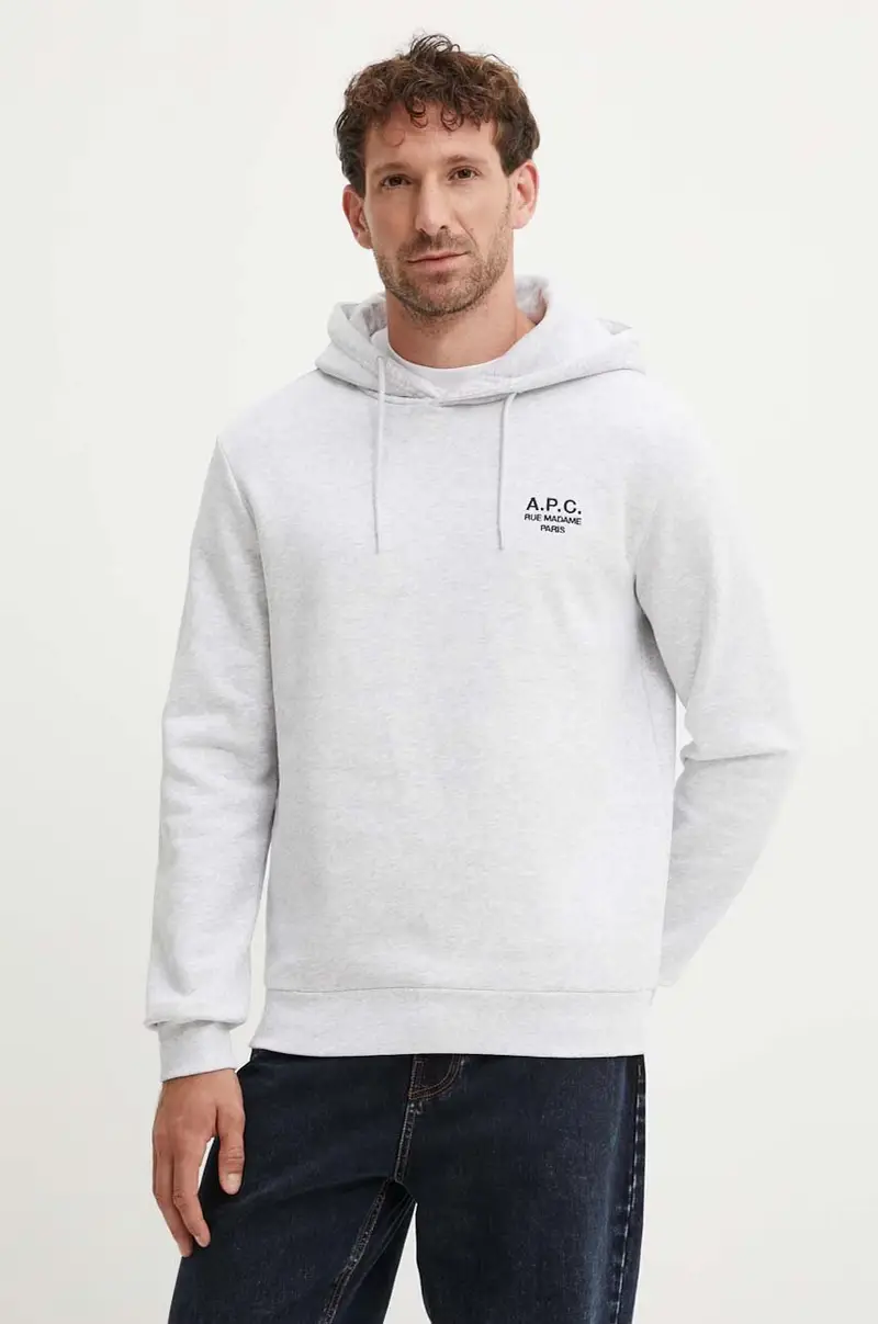 . felpa hoodie standard rue madame GOTS colore grigio con cappuccio COHBV.M27914
