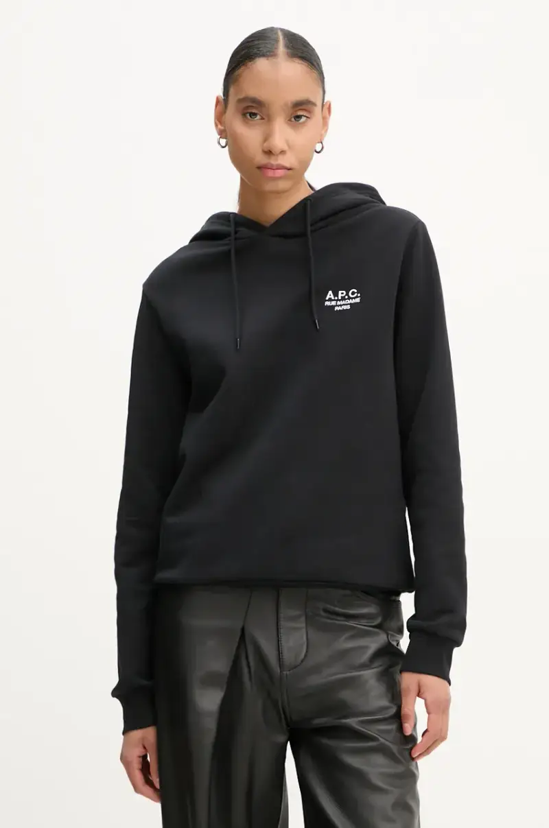 . felpa hoodie standard rue madame GOTS colore nero con cappuccio COHBV.M27914