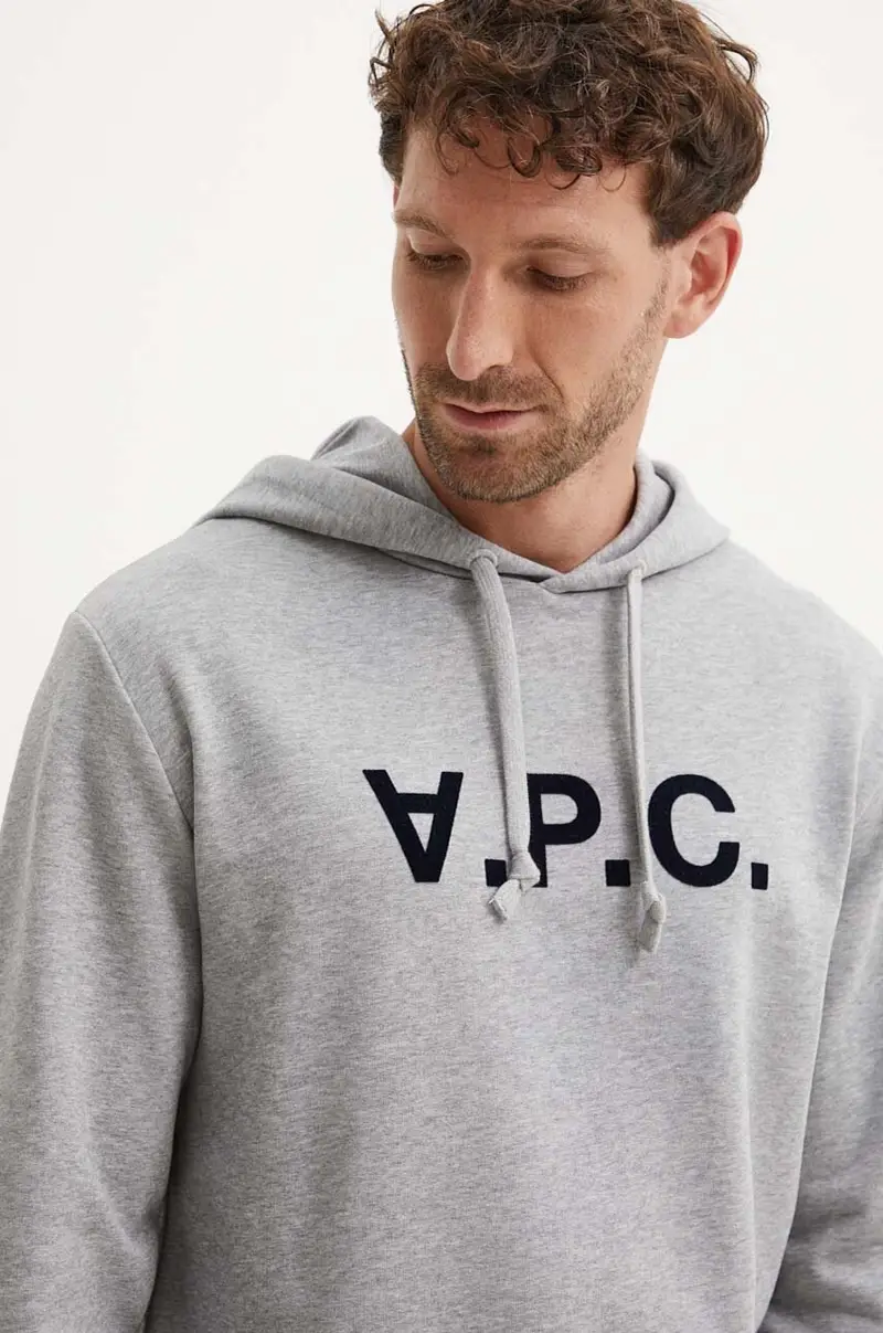 felpa in cotone hoodie standard grand vpc GOTS Grigio miniatura 4