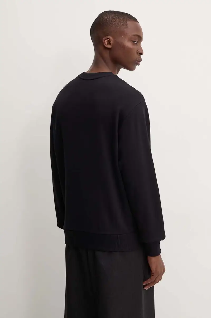 felpa in cotone sweat boxy micro logo GOTS uomo colore nero COHBX.H27910 miniatura 3