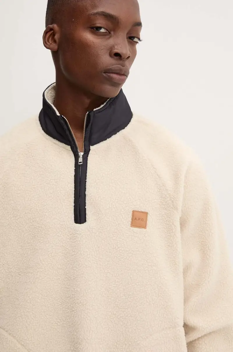 felpa in pile sweat island colore beige PSAIF.M27845 miniatura 4