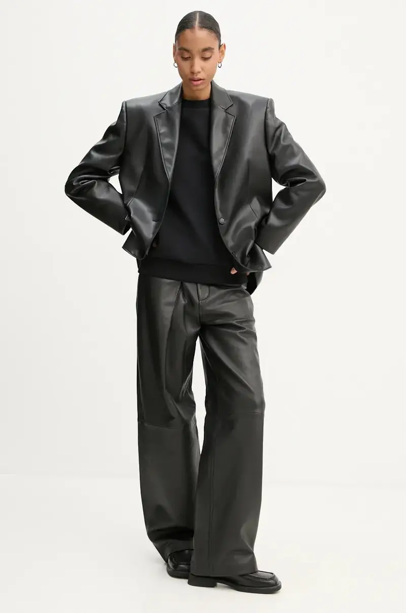 felpa standard rue madame GOTS colore nero con applicazione COHBV.M27913 miniatura 2