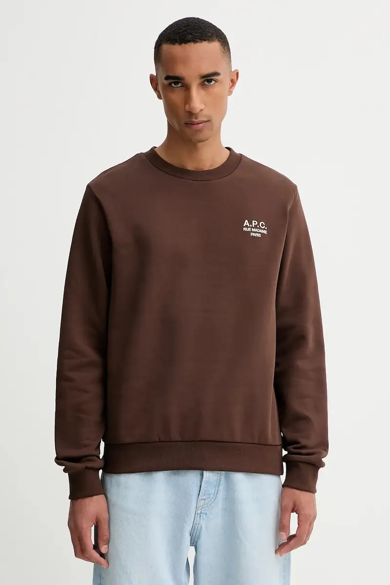 . felpa standard rue madame GOTS colore nero con applicazione COHBV.M27913 Marrone