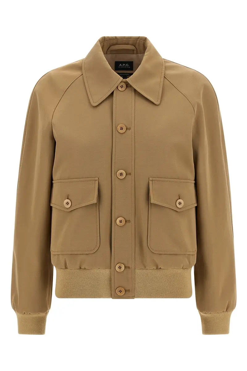 Giacca Cotone E Lana Beige