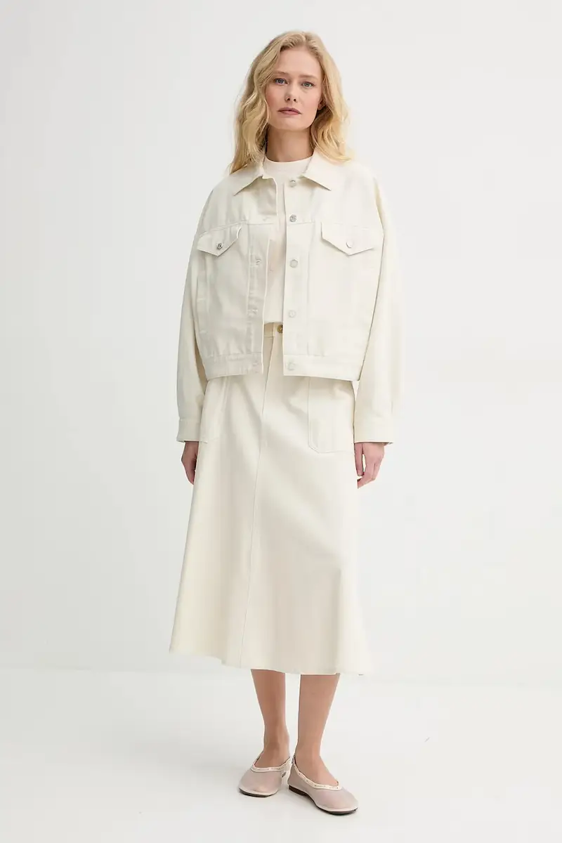 giacca in cotone blouson cally COGBJ.F02905 Beige miniatura 2