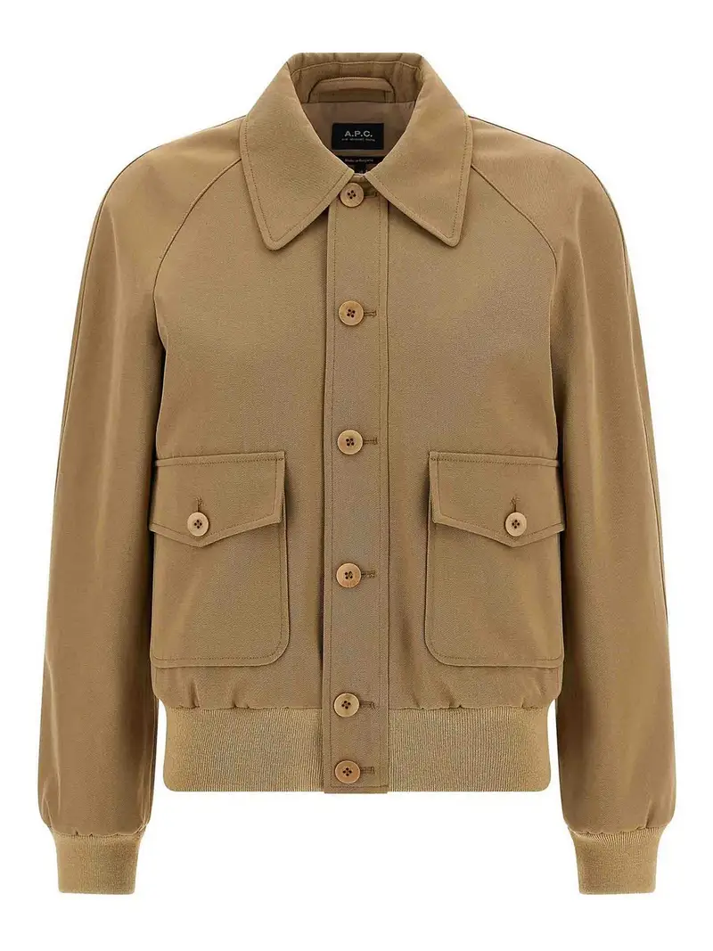 Giacca In Cotone E Lana Beige