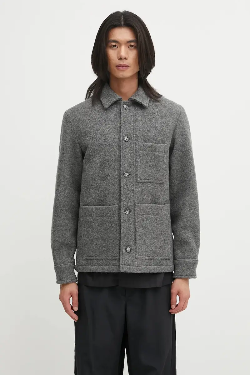 . giacca in lana veste emile logo colore grigio WVBEH.H32029