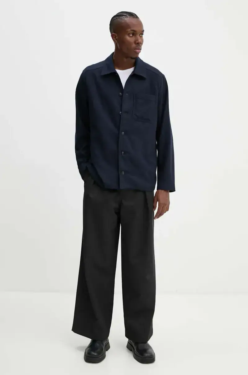 giacca in lana veste jamie colore blu navy WOAPN.H02962 miniatura 2