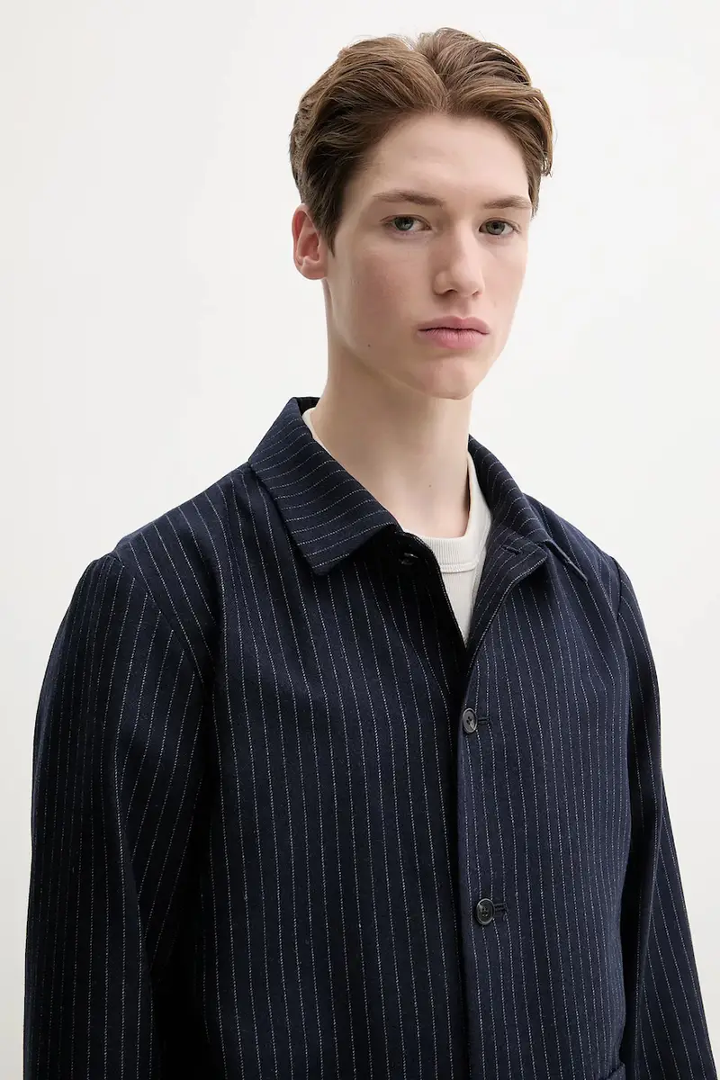 giacca in lana veste kerlouan doublee colore blu navy WOARO.H03208 miniatura 4