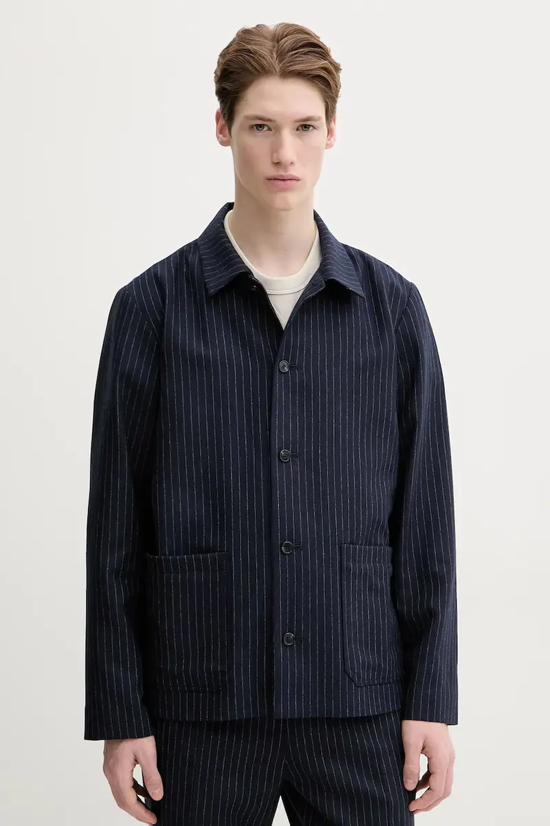 . giacca in lana veste kerlouan doublee colore blu navy WOARO.H03208