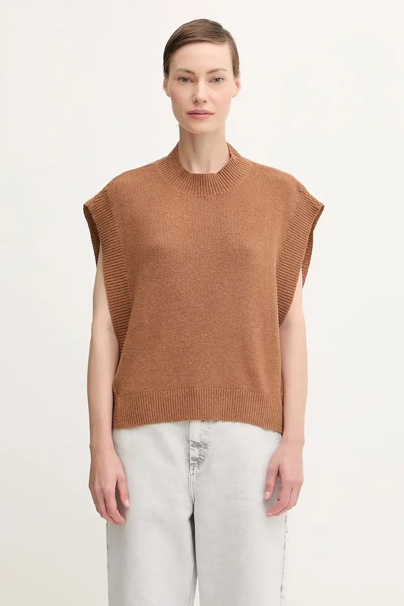 . gilè in lana Pull Mathilde donna colore marrone WOASA.F23430