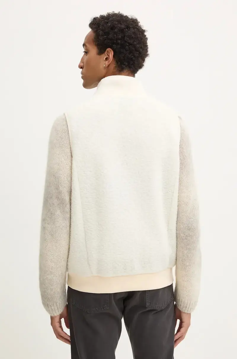 gilet blouson sequoia colore beige con applicazione PSAKA.M02983 miniatura 4