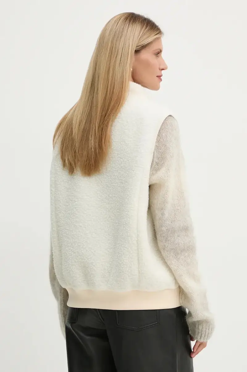 gilet blouson sequoia colore beige con applicazione PSAKA.M02983 miniatura 5