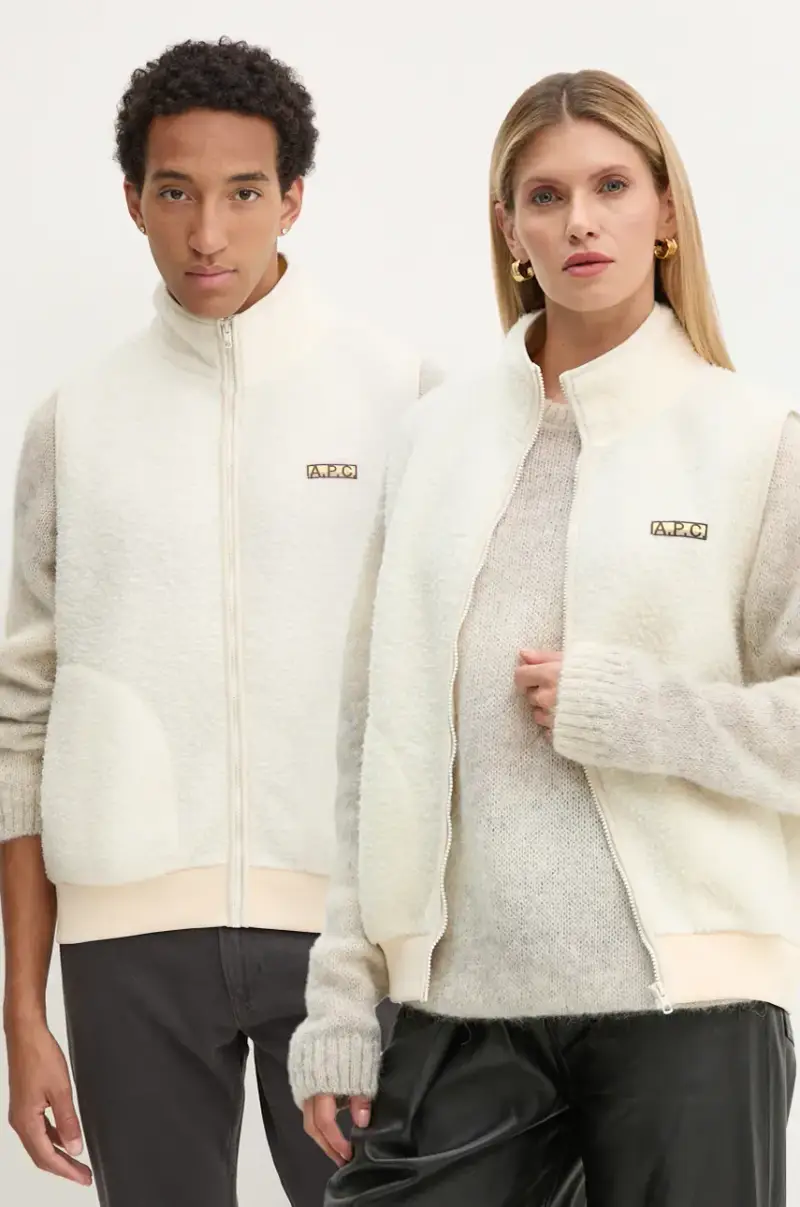 . gilet blouson sequoia colore beige con applicazione PSAKA.M02983