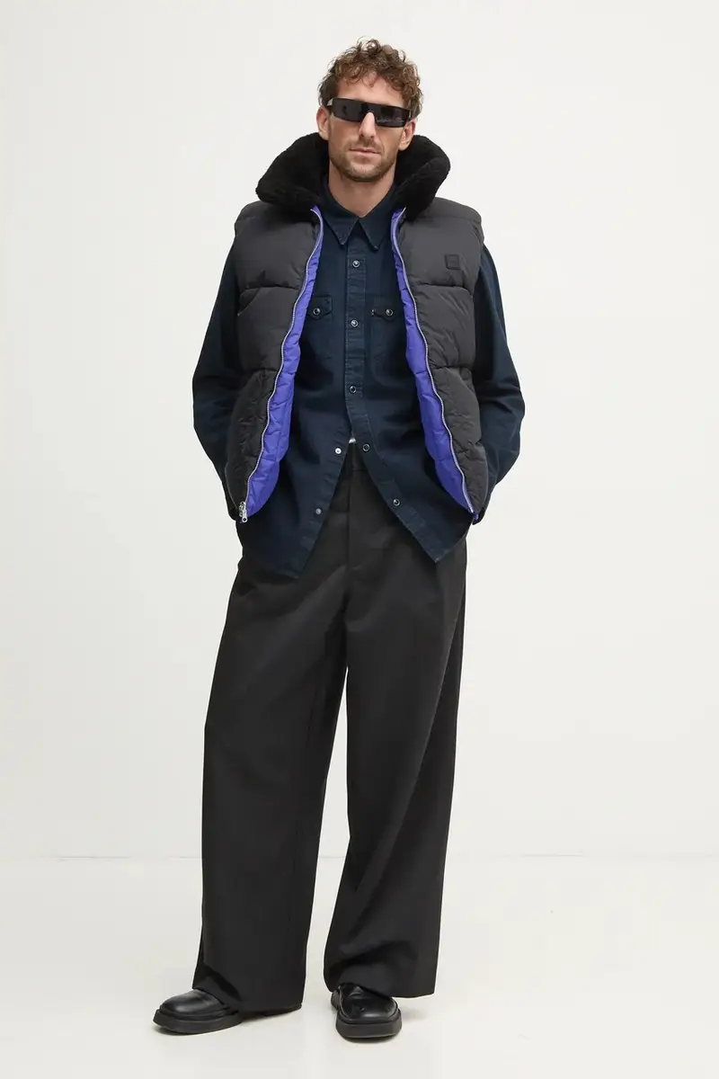 gilet reversibile doudoune teddy colore blu PAAFW.M30201 miniatura 2