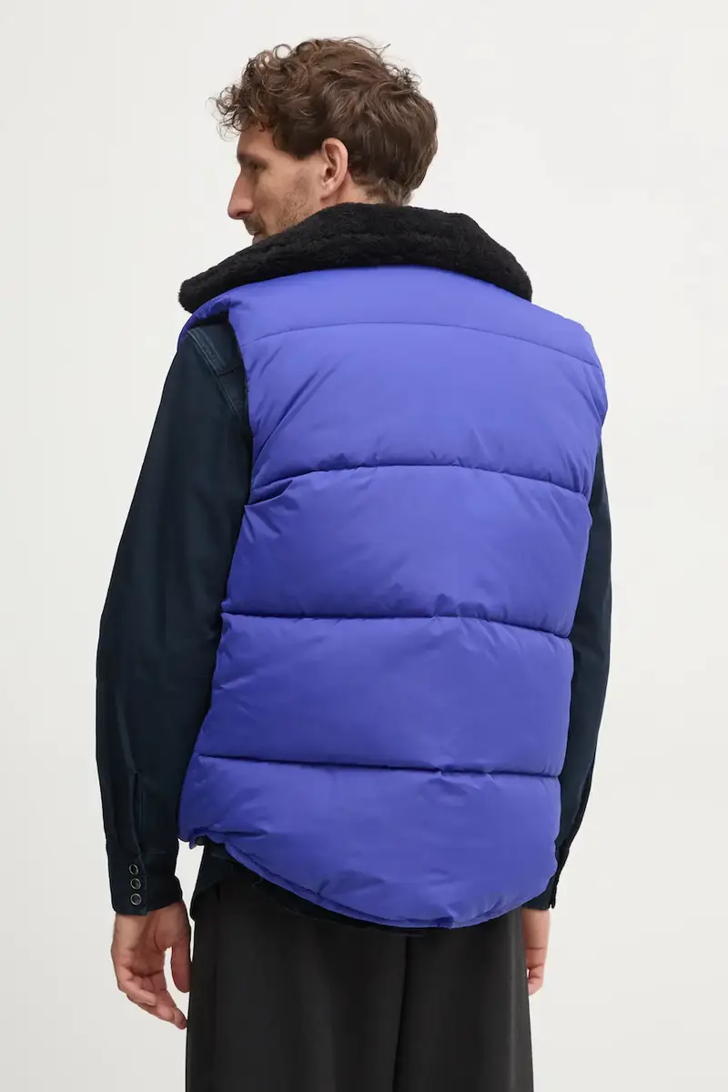 gilet reversibile doudoune teddy colore blu PAAFW.M30201 miniatura 4