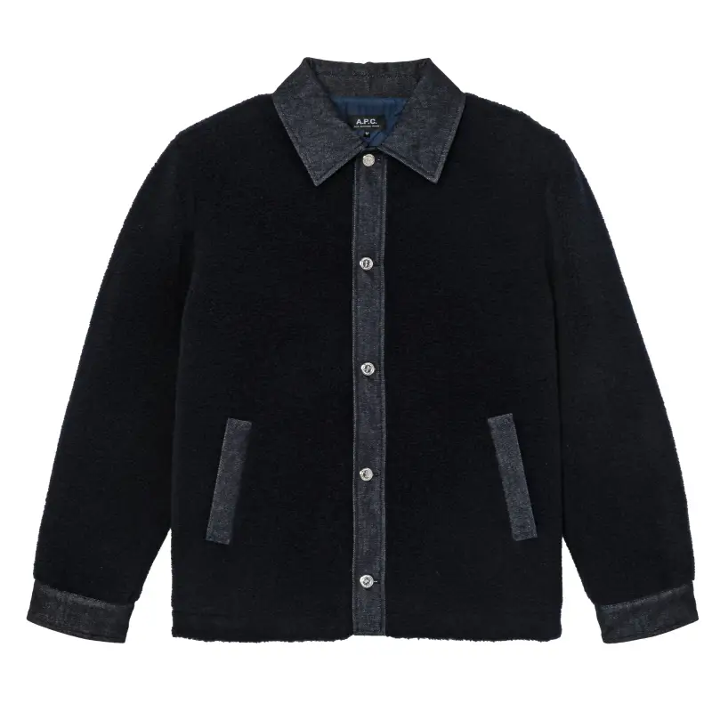 Giubbotto will in finta pecora blu