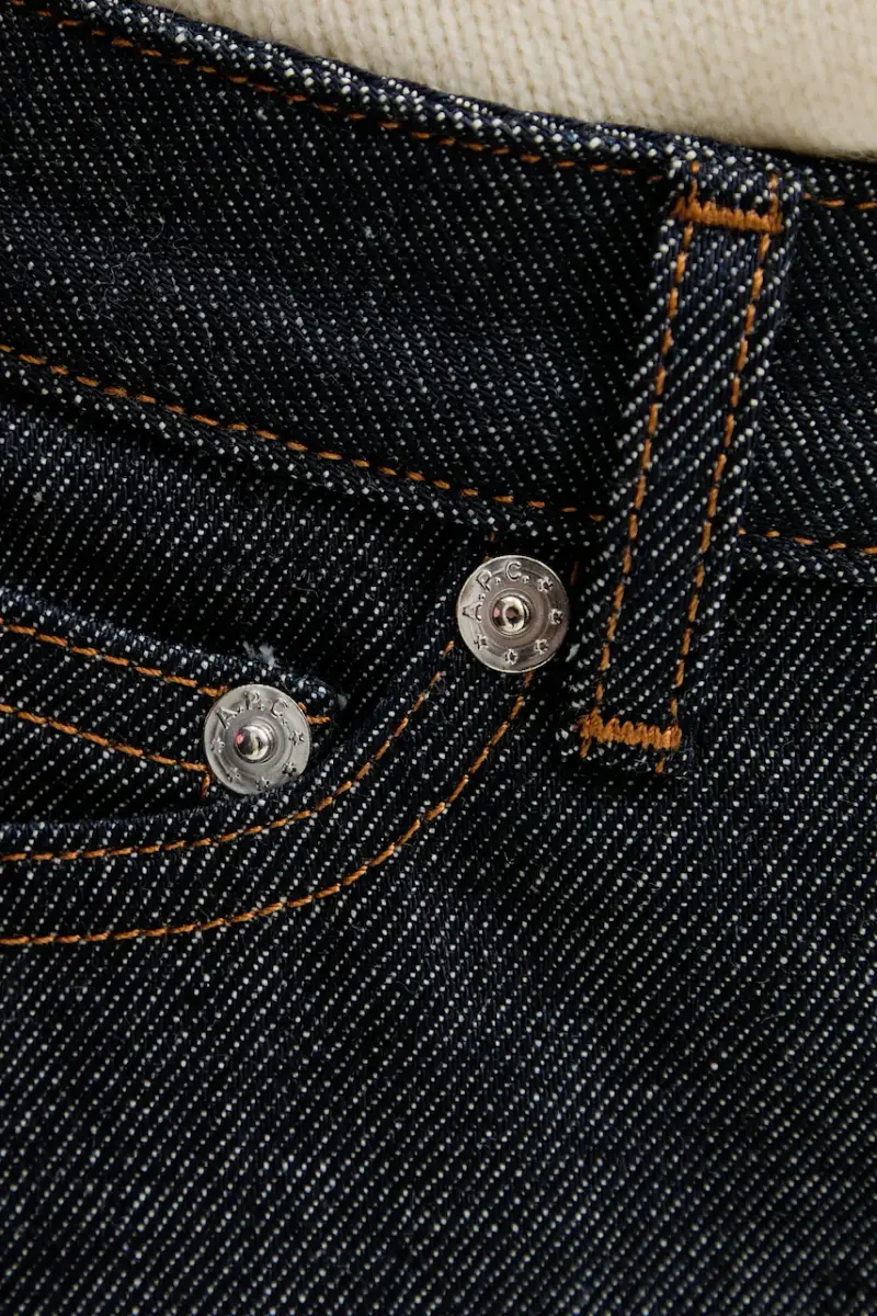 gonna di jeans mini-jupe colore blu navy CODBS.F06093 miniatura 4