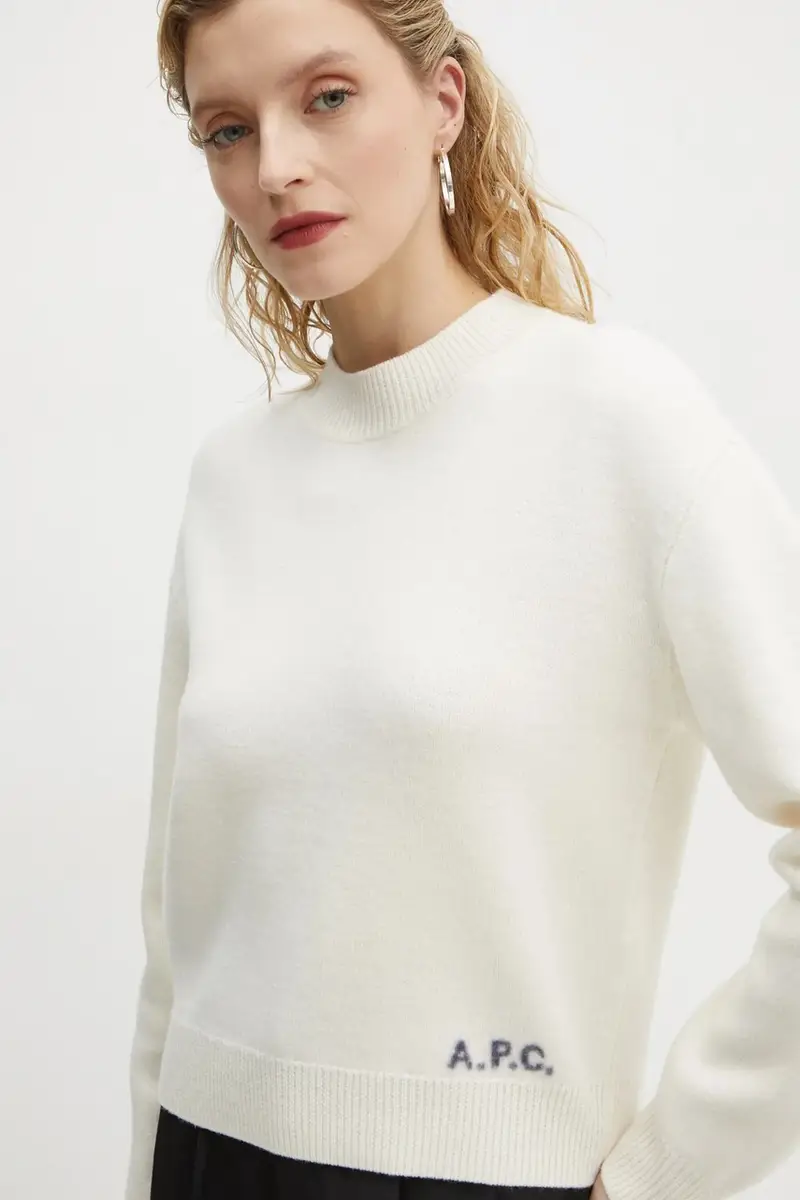 maglione in lana pull esther donna colore beige WVBDK.F23373 miniatura 4