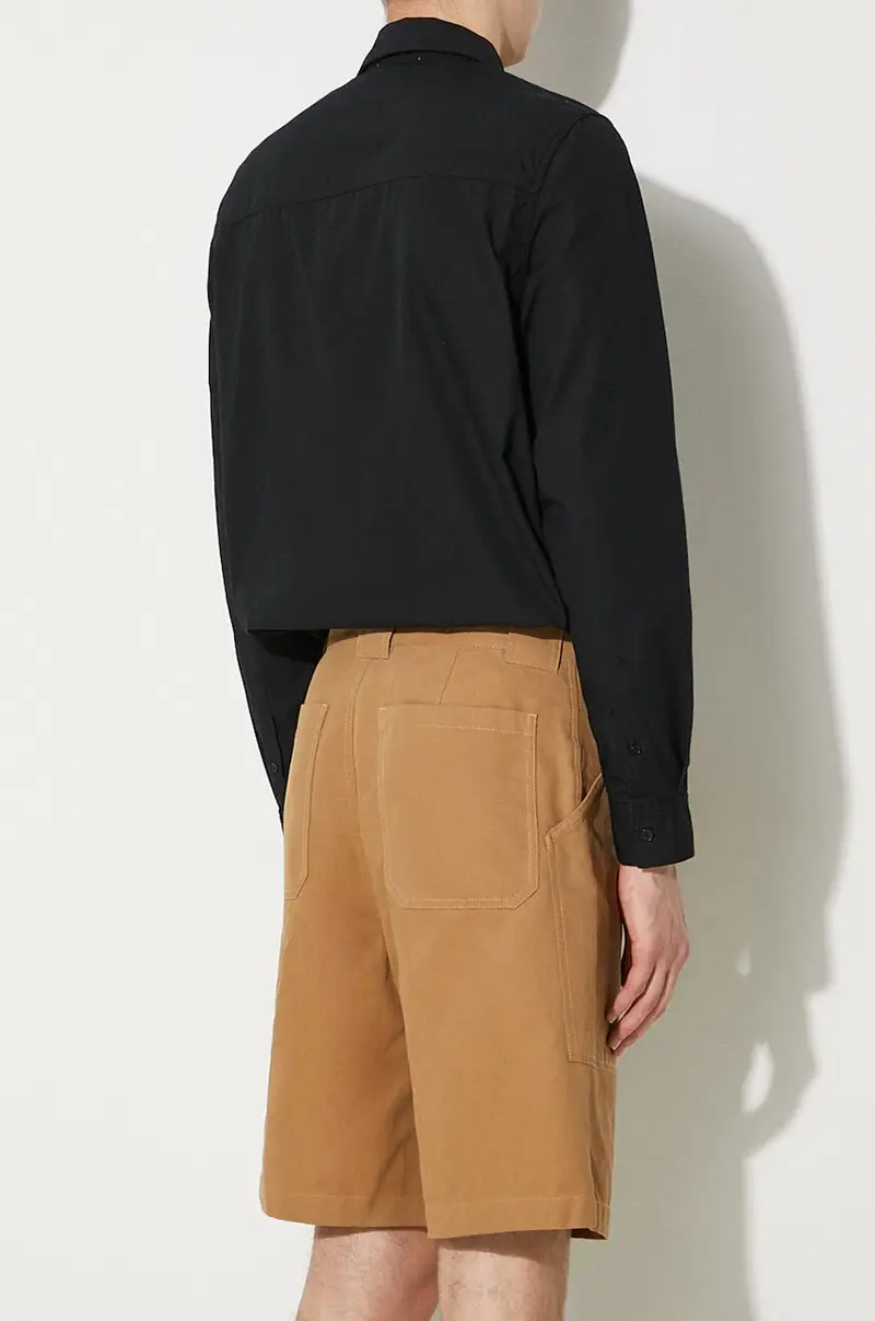 . pantaloncini in cotone Marrone miniatura 3