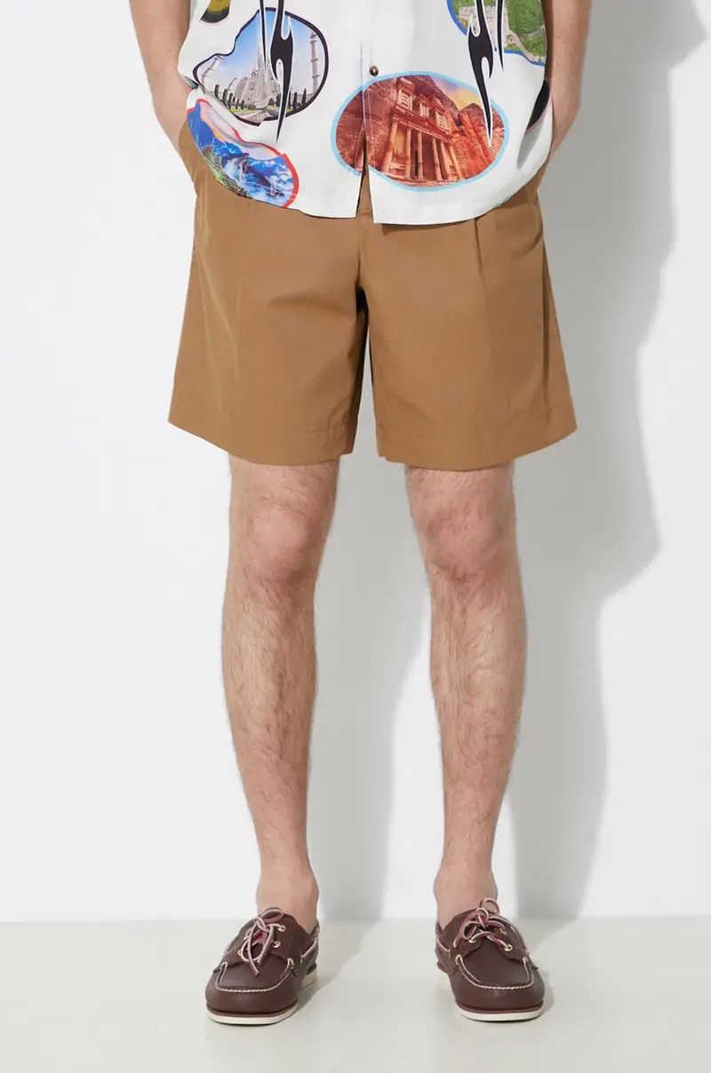 . pantaloncini in cotone short crew colore marrone COGXS-H10198