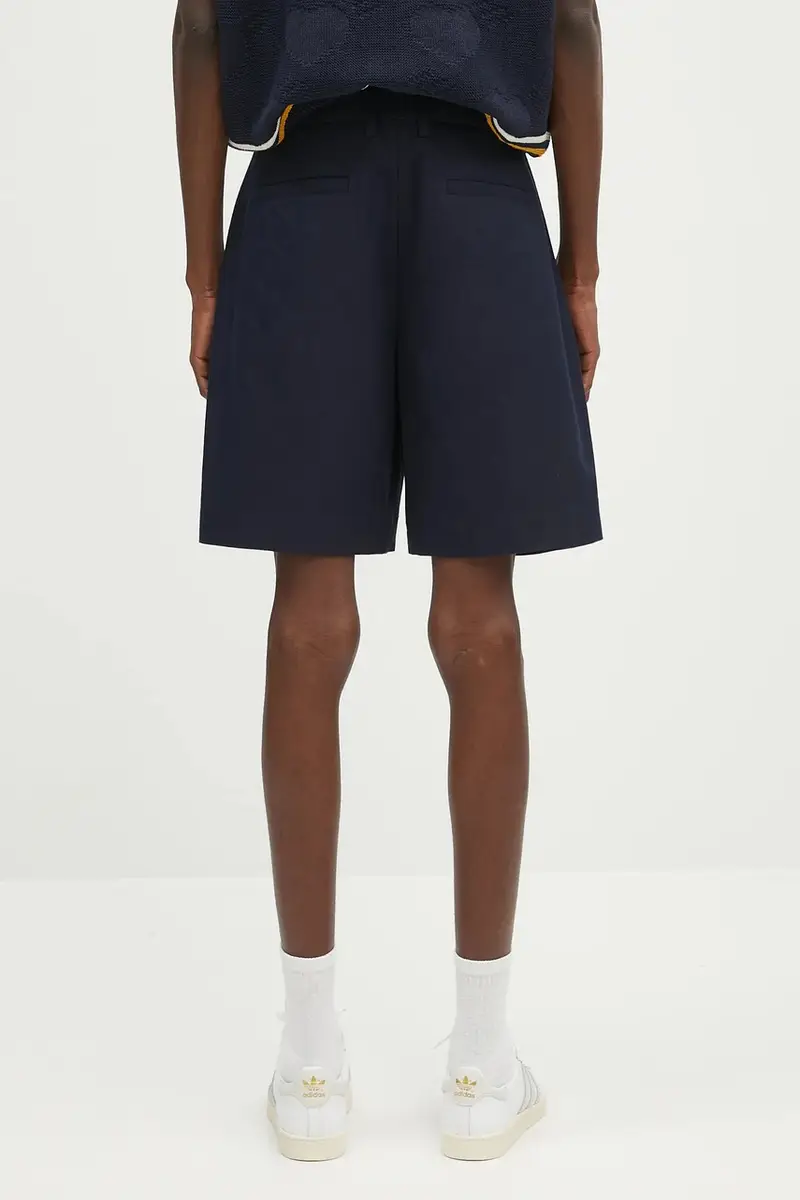 pantaloncini in cotone short crew uomo colore blu navy COHFU.H10198 miniatura 3