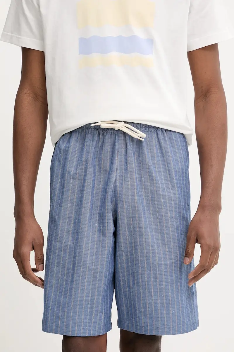 . pantaloncini in lino misto short paul uomo colore blu COHFW.H10205