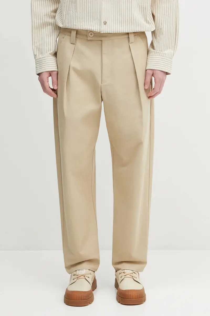 . pantaloni in cotone pantalon renato uomo colore beige COHFU.H08428