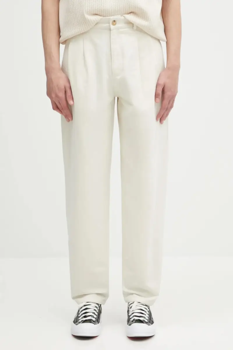 . pantaloni in cotone pantalon willow colore beige COGBJ.F08486