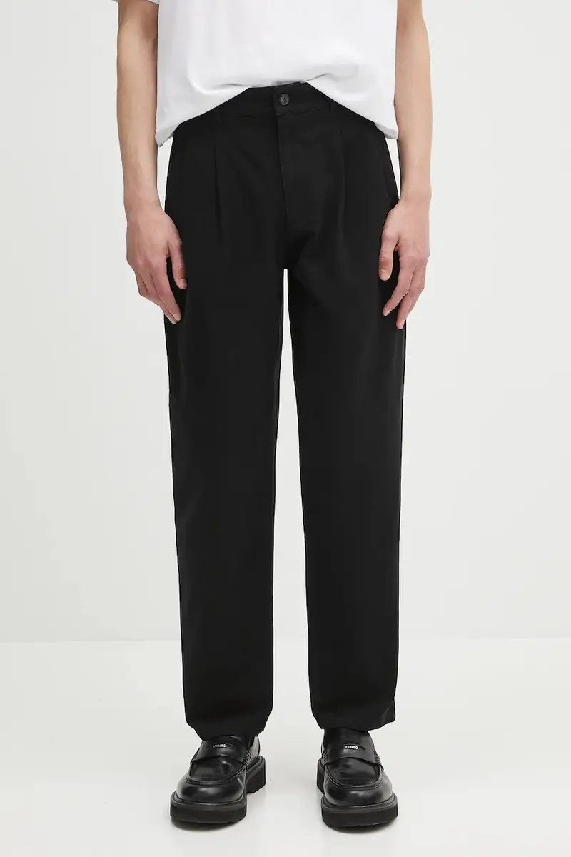 . pantaloni in cotone pantalon willow colore nero COGBJ.F08486
