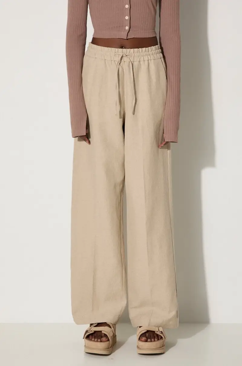 . pantaloni in lino Beige