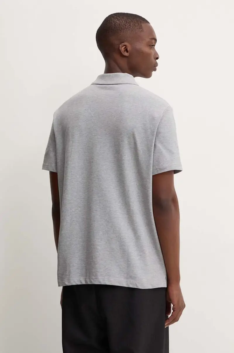 polo in cotone polo standard GOTS colore grigio COGWZ.H26342 miniatura 3