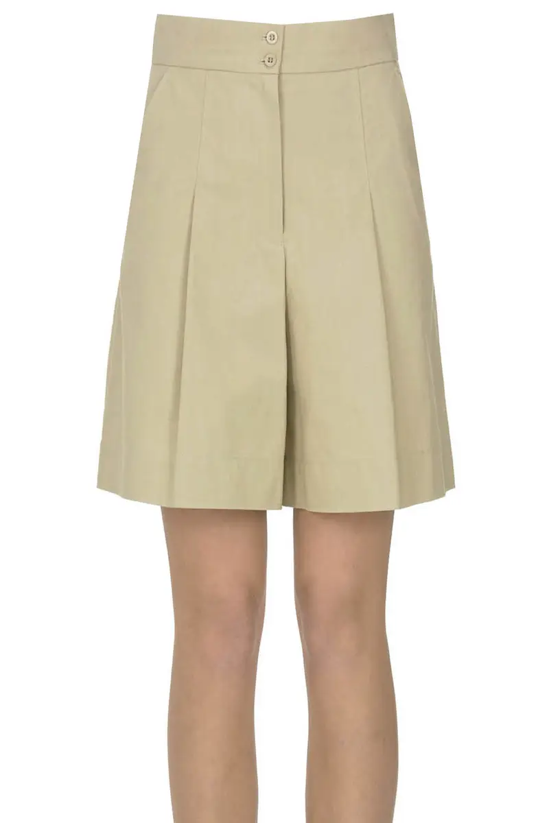 Shorts in cotone Beige