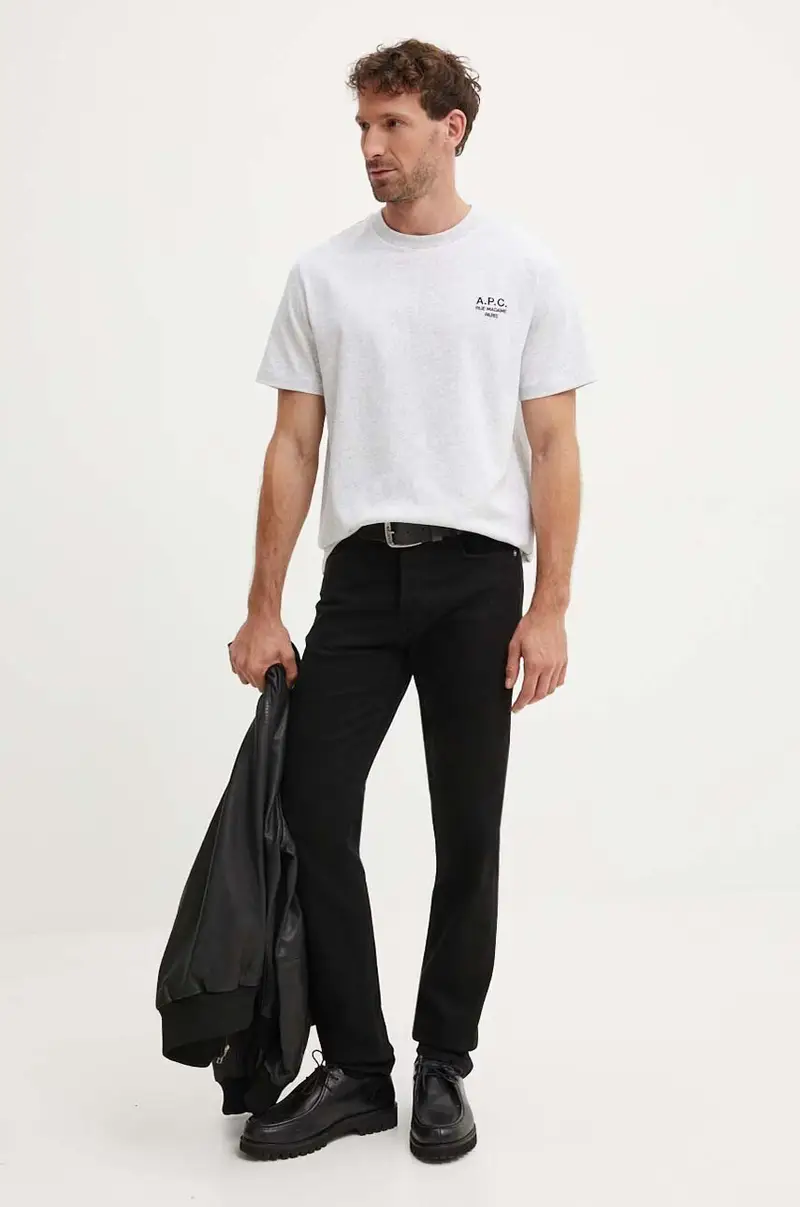 t-shirt in cotone standard rue madame GOTS colore grigio con applicazione COHBU.M26388 miniatura 2