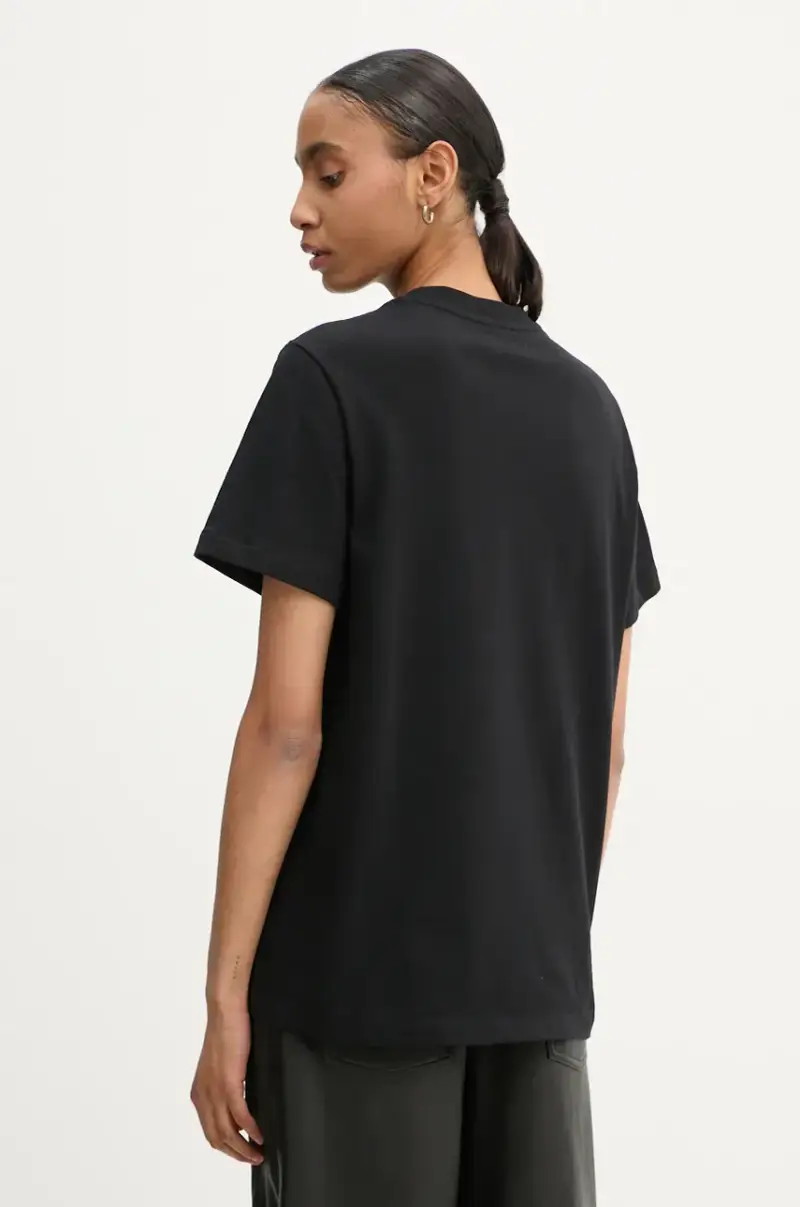 t-shirt in cotone standard rue madame GOTS colore nero con applicazione COHBU.M26388 miniatura 3