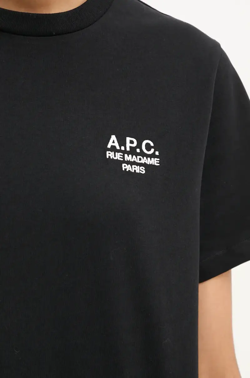 t-shirt in cotone standard rue madame GOTS colore nero con applicazione COHBU.M26388 miniatura 5