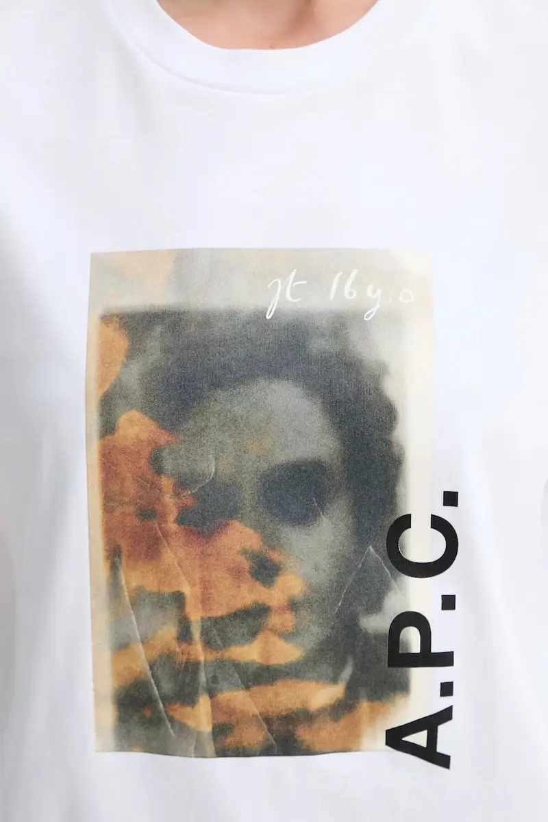 t-shirt in cotone t-shirt jean portrait - gots colore bianco COGYK.M26549 miniatura 5