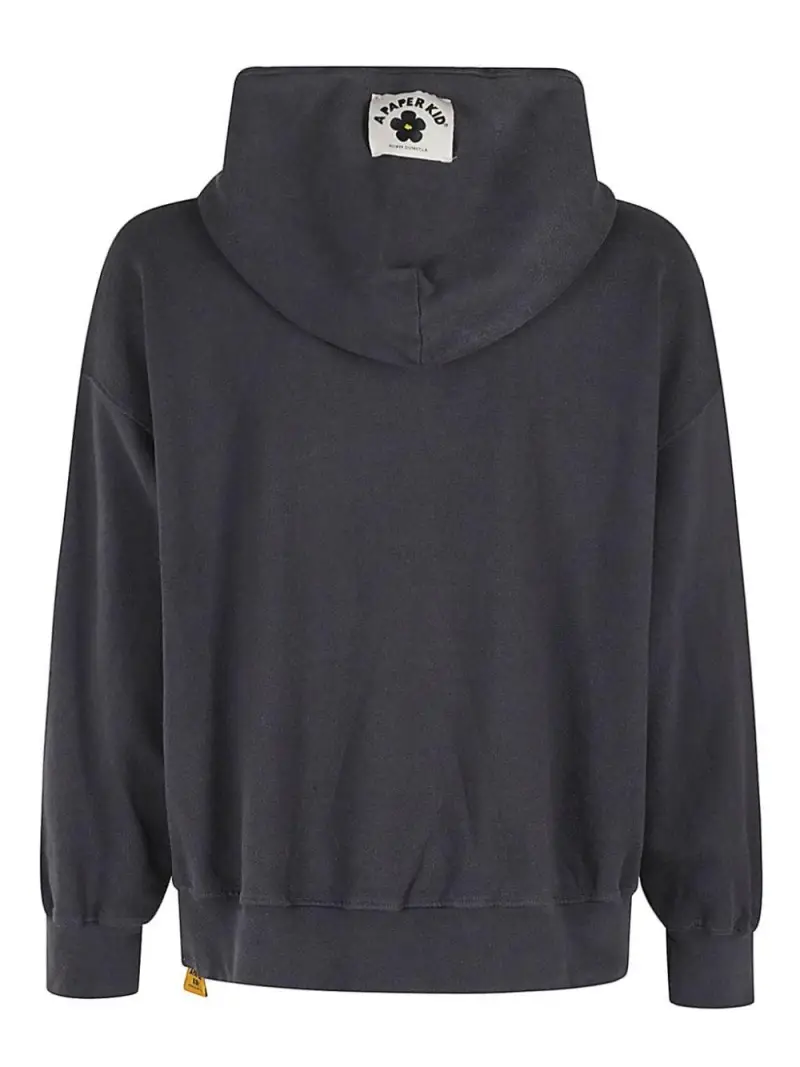 Felpa nera mini logo petto Nero miniatura 2