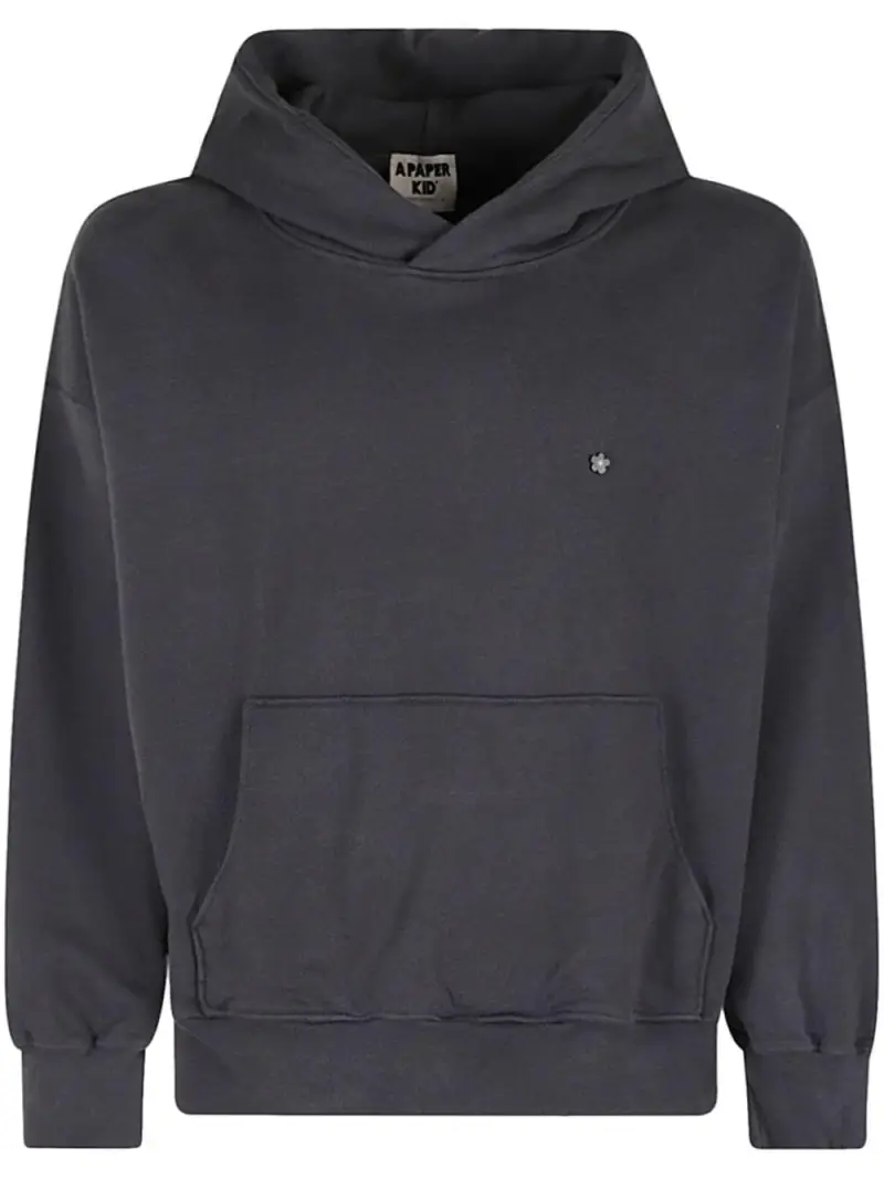 Felpa nera mini logo petto Nero