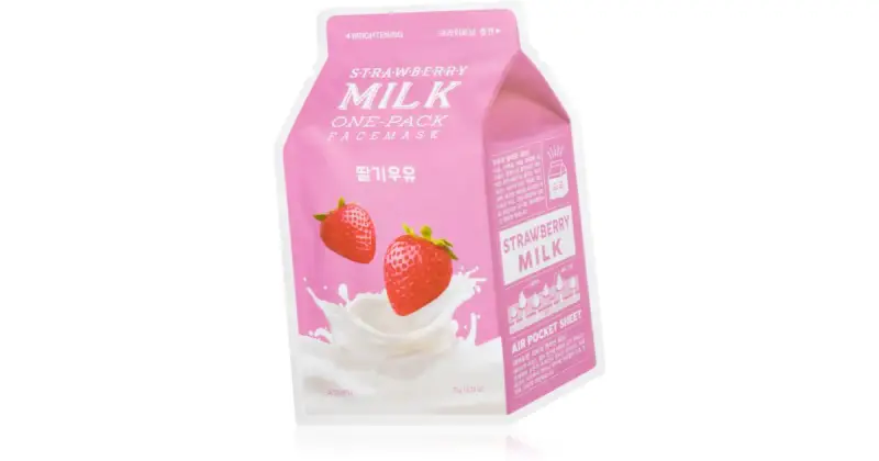 One-Pack Milk Strawberry Maschera Viso Illuminante In Tessuto