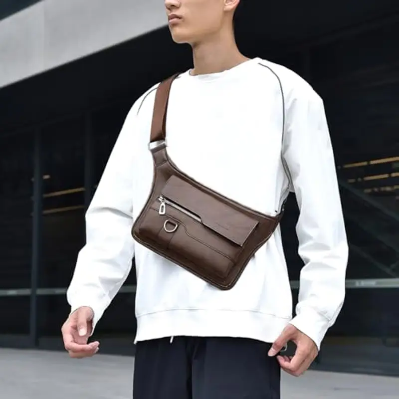 A-QMZL Borsello Uomo Marrone 1602749 miniatura 2