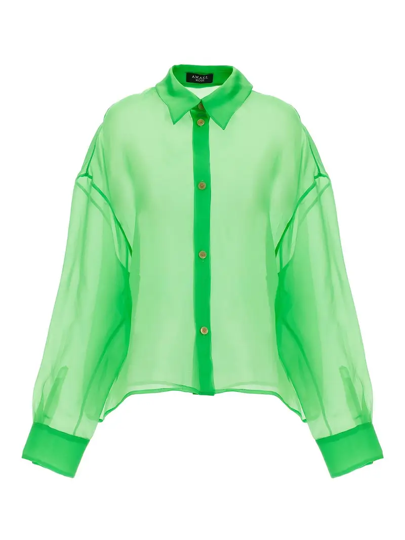 camicia in seta Verde