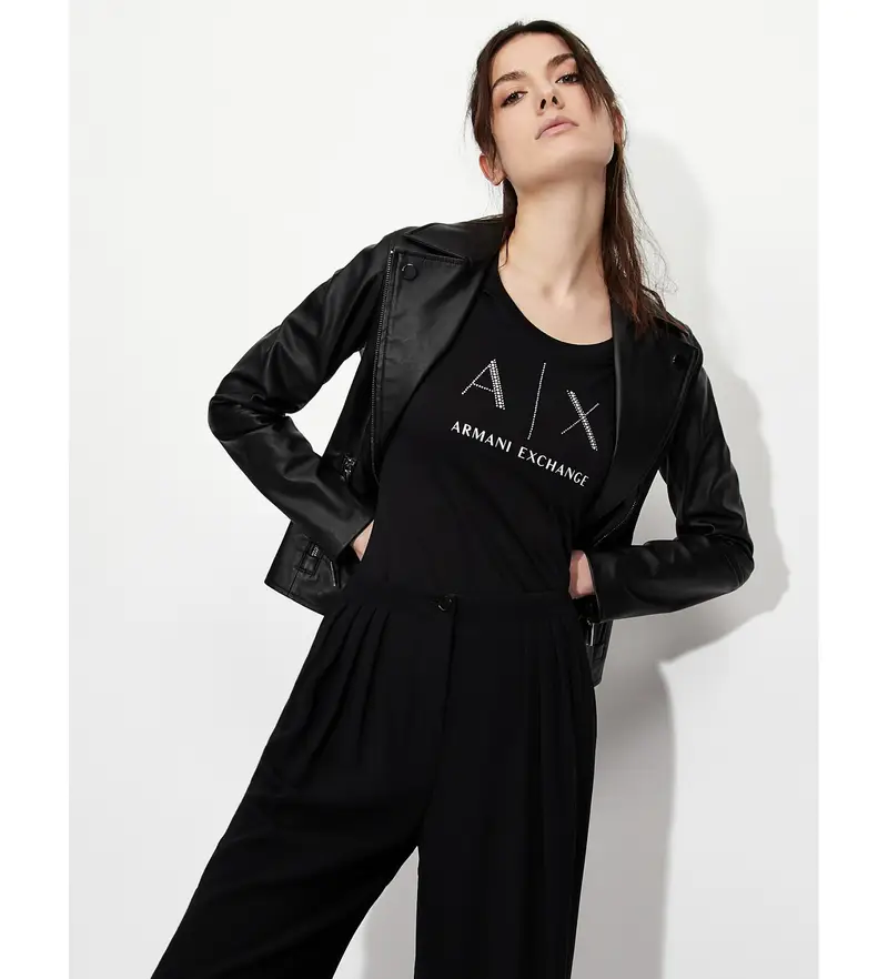 per donna 8NYB13YNVLZ1200 Giacca in similpelle nera con cerniera laterale (S), Nero, Casual, Poliestere, Manica lunga