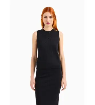 per donna 8NYH9AYMH6Z1200 Top in maglia nera (S), Nero, Casual, Viscosa, Senza maniche / cinghie