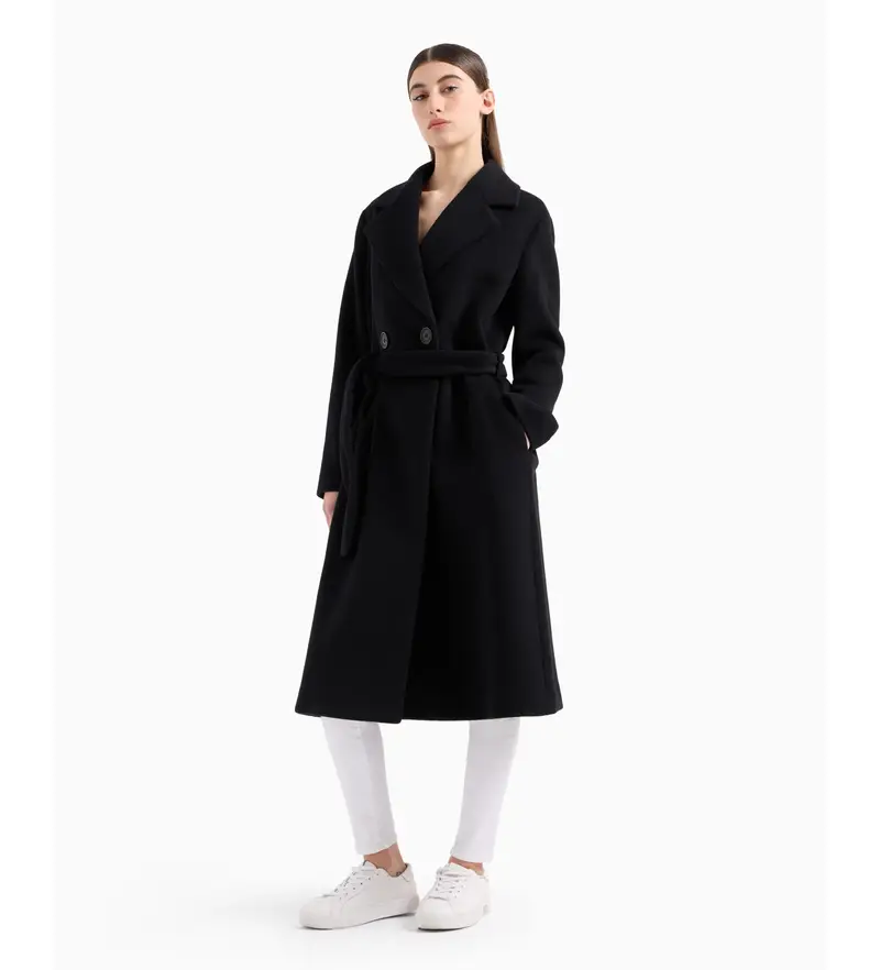 per donna 8NYL01YNMHZ1200 Cappotto in panno nero (XL), Casual, Lana